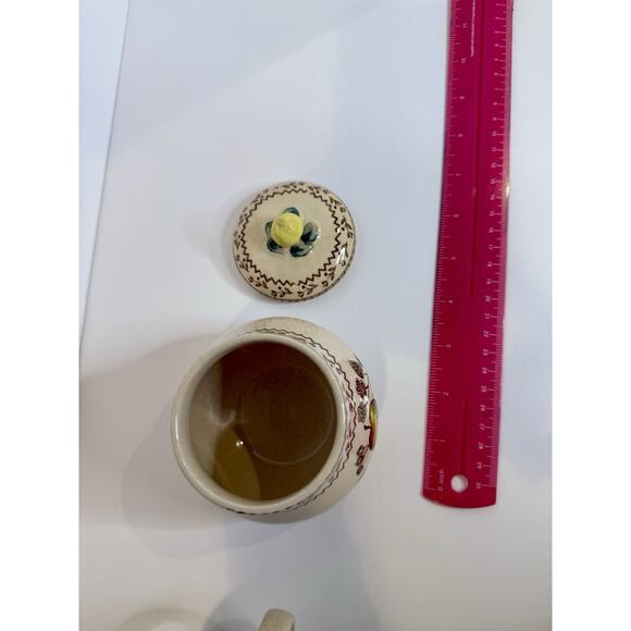 Vtg Apple Stoneware Creamer & Sugar Set – Made in England, Hand-painted Fruit - Picture 4 of 6